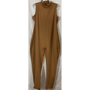 Skims Mock Neck  Bodysuit Plus Size 3X Caramel Full Length Catsuit Shapewear